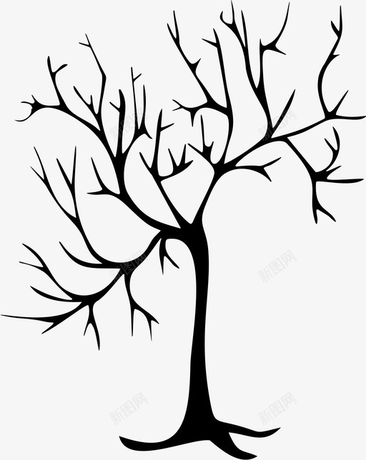 树光秃秃的树图标svg_新图网 https://ixintu.com 光秃秃的树 树