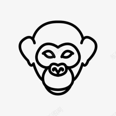 黑猩猩动物脸图标图标