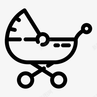 马车婴儿儿童图标图标