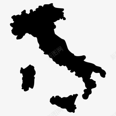 意大利地图意大利欧洲国家地图填充图标图标