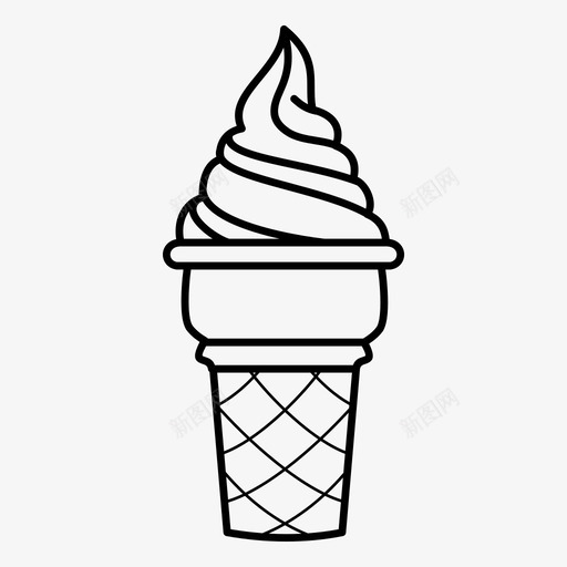 冰淇淋筒甜点融化图标svg_新图网 https://ixintu.com 冰淇淋筒 漩涡 甜点 融化 香草