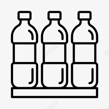瓶装水过道杂货店图标图标