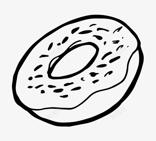 手绘甜甜圈图标svg_新图网 https://ixintu.com 手绘甜甜圈