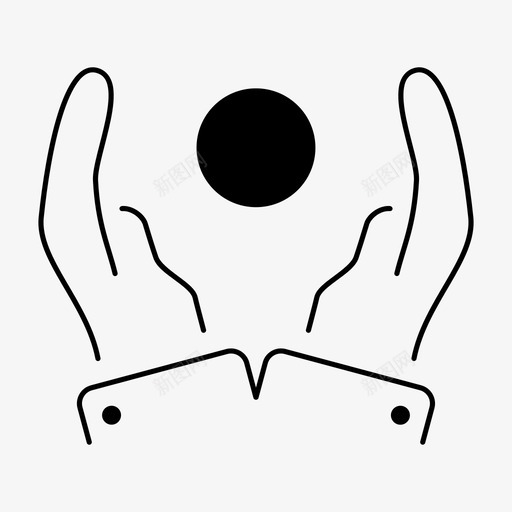 双手之间的圆圈帮助保护图标svg_新图网 https://ixintu.com 保护 双手之间的圆圈 帮助 象征