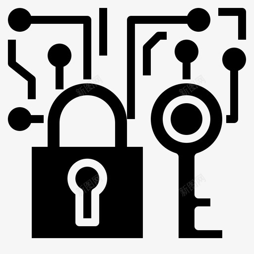 锁和钥匙数字隐私图标svg_新图网 https://ixintu.com 加密货币 安全 数字 锁和钥匙 隐私