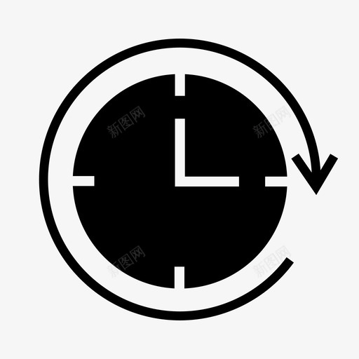时钟24小时闹钟图标svg_新图网 https://ixintu.com 24小时 时钟 时间 未来 物流字形图标 闹钟