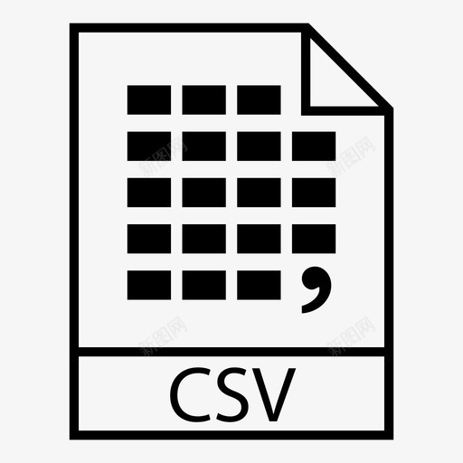 csv文件逗号分隔值文件类型图标svg_新图网 https://ixintu.com csv文件 文件类型 文档格式 电子表格 逗号分隔值