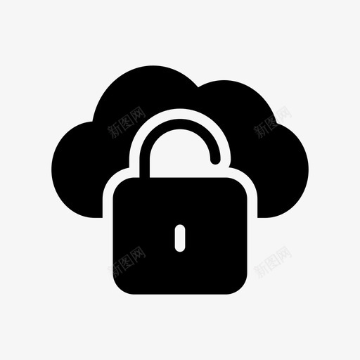 解锁云开发图标svg_新图网 https://ixintu.com 云 存储 开发 服务器 艺术设计开发字形图标 解锁