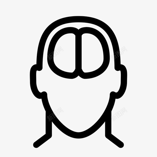 人脑头器官图标svg_新图网 https://ixintu.com 人脑 器官 头 思维 有线