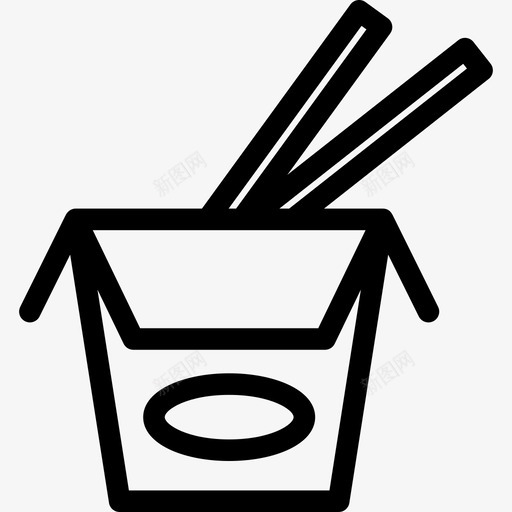 带筷子食物盒图标svg_新图网 https://ixintu.com 带筷子 食物盒