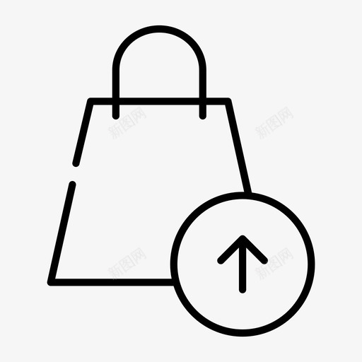 包上传箭头购物图标svg_新图网 https://ixintu.com 包上传 商店 电子商务间隙薄 箭头 购物