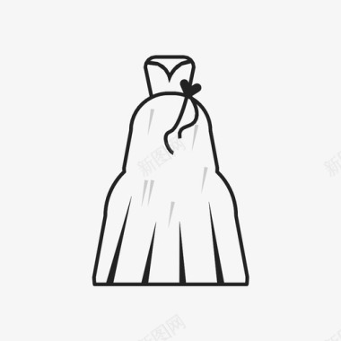 新娘礼服无肩带图标图标