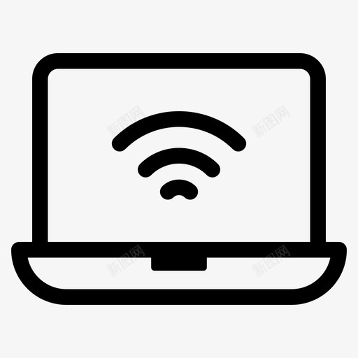 笔记本电脑wifi连接技术图标svg_新图网 https://ixintu.com 技术 笔记本电脑wifi连接