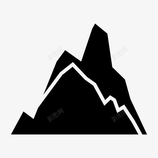 山岩石地形图标svg_新图网 https://ixintu.com 地形 山 山体 山谷 岩石