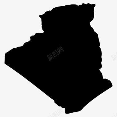 阿尔及利亚地图非洲国家地图填充图标图标