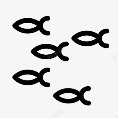 鱼群团体游泳图标图标