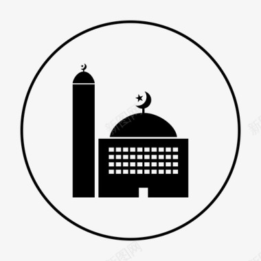 清真寺上帝祈祷图标图标