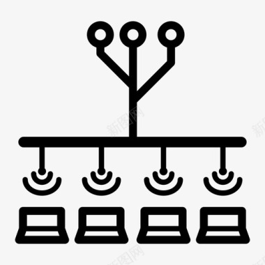 负载平衡集群分布式图标图标