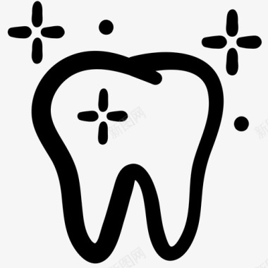 洁牙牙齿护理牙齿涂鸦图标图标