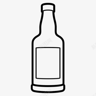 威士忌瓶酒精酒精瓶玻璃图标图标