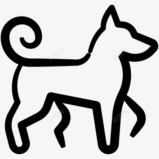 狗可爱的狗遛狗图标svg_新图网 https://ixintu.com 可爱的狗 墨水安全卷6 狗 遛狗