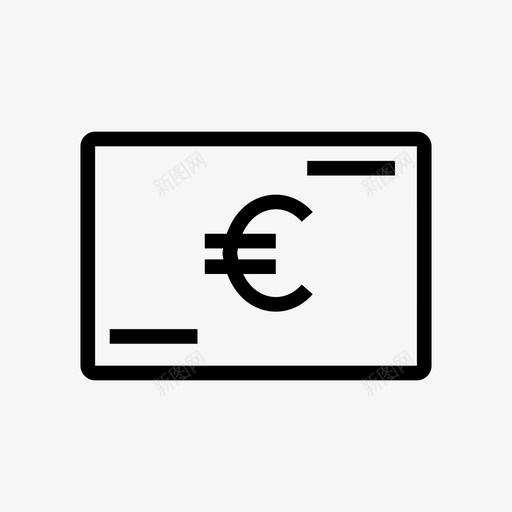 欧元现金货币图标svg_新图网 https://ixintu.com 欧元 现金 货币 货币线图标 金融