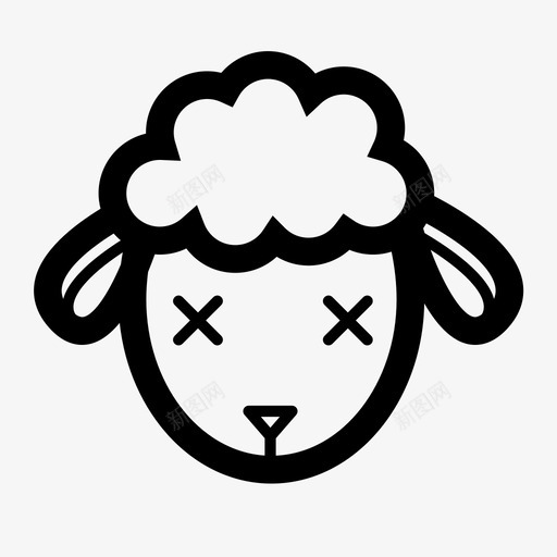 死羊羊复活节图标svg_新图网 https://ixintu.com 复活节 死羊 羊