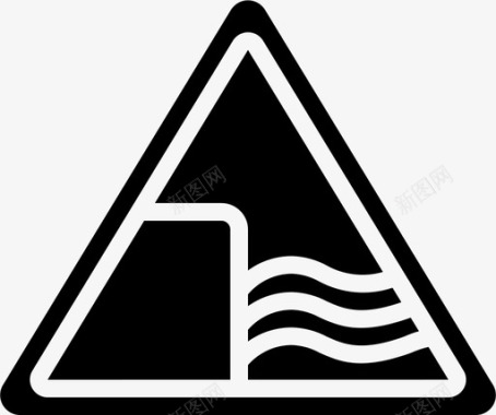 深水警告安全标志图标图标