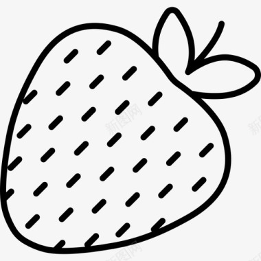 倾斜草莓食品生态图标图标