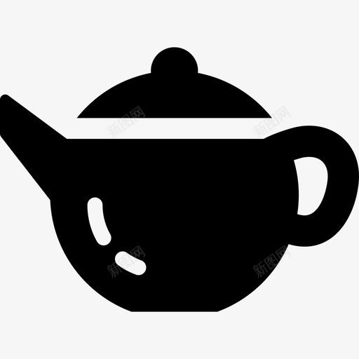 圆形茶壶食物家庭用具图标svg_新图网 https://ixintu.com 圆形茶壶 家庭用具 食物