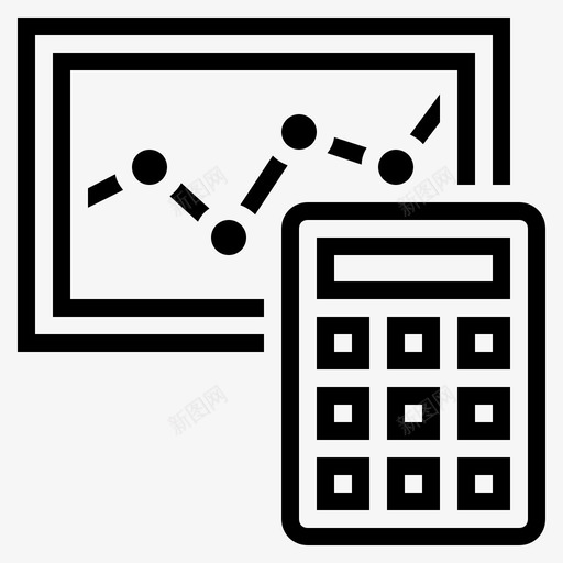 会计计算器图表图标svg_新图网 https://ixintu.com 会计 利润增长 图表 线图 计算器