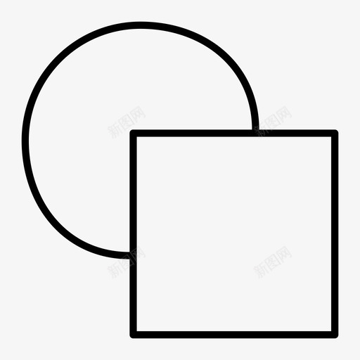 形状圆合并图标svg_新图网 https://ixintu.com 几何 合并 圆 形状 正方形 相交