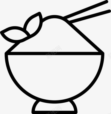 米饭碗筷子图标图标