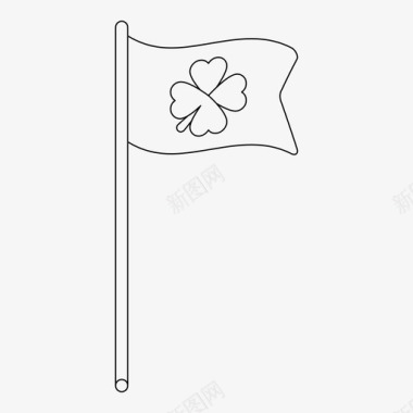 国旗三叶草圣帕特里克节图标图标