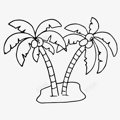 棕榈树叶棕榈树图标svg_新图网 https://ixintu.com 树叶 棕榈 棕榈树 植物 热带