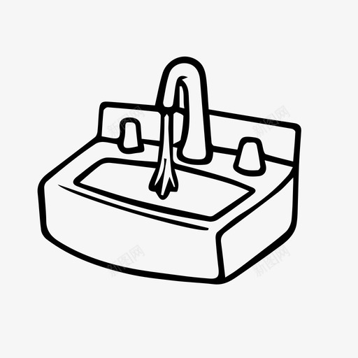 水槽浴室刷牙图标svg_新图网 https://ixintu.com 刷牙 手绘 水槽 洗手 洗漱 浴室