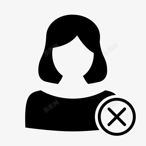 阻止用户女性用户界面图标svg_新图网 https://ixintu.com 女性 用户图标 用户界面 阻止用户