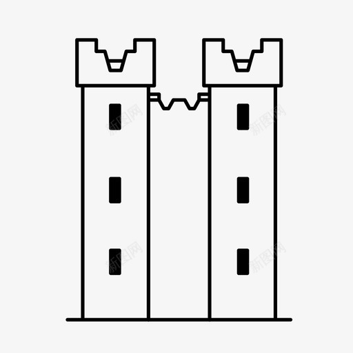 城堡要塞历史图标svg_新图网 https://ixintu.com 中世纪 历史 国王 城堡 要塞
