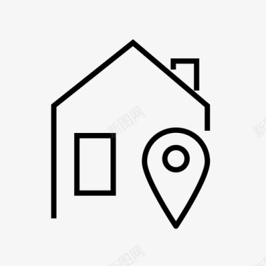 房子位置家地图针图标图标