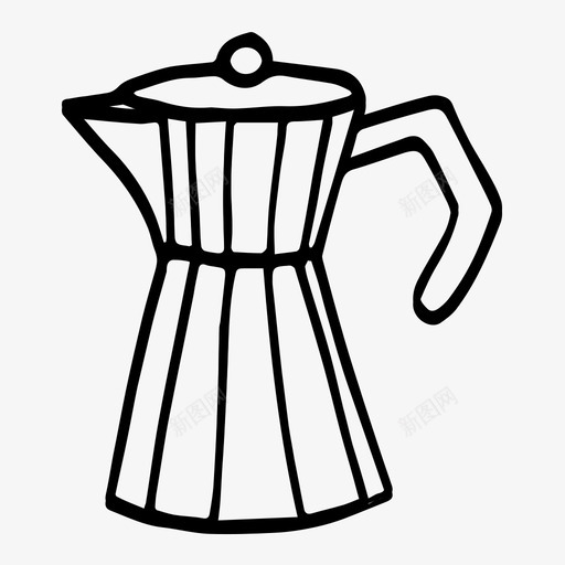 咖啡壶咖啡手绘图标svg_新图网 https://ixintu.com 咖啡 咖啡壶 手绘 素描