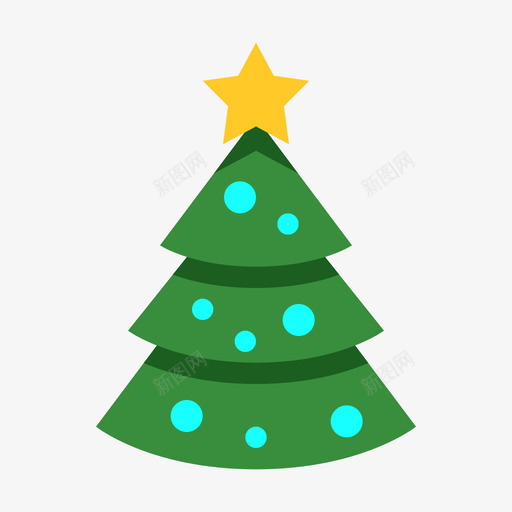 Christmas Treesvg_新图网 https://ixintu.com Christmas Tree 填充 多色 扁平 简约 精美
