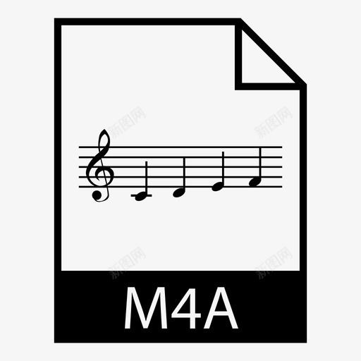 音频文件类型m4a图标svg_新图网 https://ixintu.com m4a 文件类型 文档格式 音轨 音频