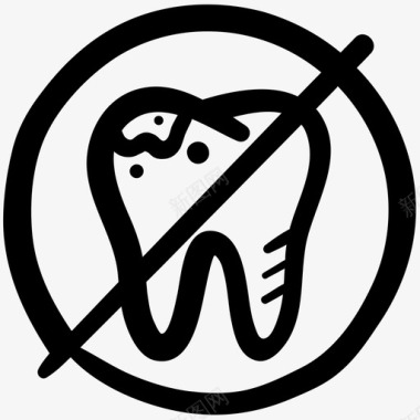 没有牙齿污垢取消牙齿图标图标