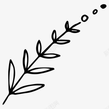 植物树枝手绘图标图标