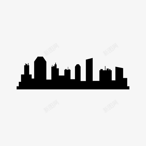 城市天际线建筑现代图标svg_新图网 https://ixintu.com 城市天际线 建筑 现代
