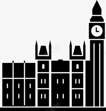 议会时钟地标图标图标