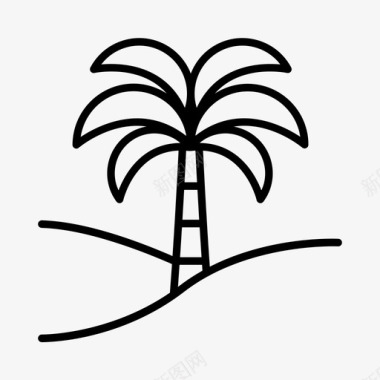 棕榈树非洲海滩图标图标