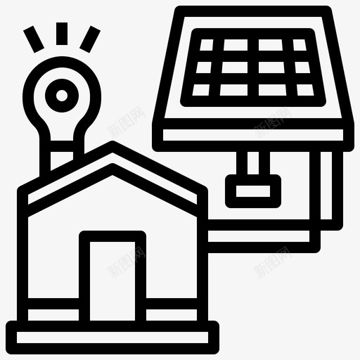 太阳能板家用房地产图标svg_新图网 https://ixintu.com 太阳能 太阳能板 家用 房地产