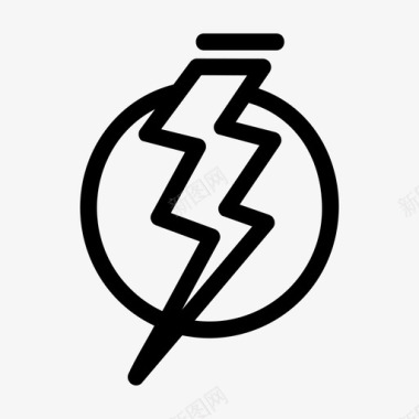 电力闪电雷电图标图标