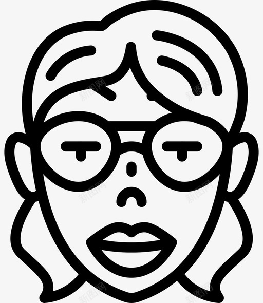 眼镜女孩头像个人资料图标svg_新图网 https://ixintu.com 个人资料 头像 头像轮廓 用户 眼镜女孩